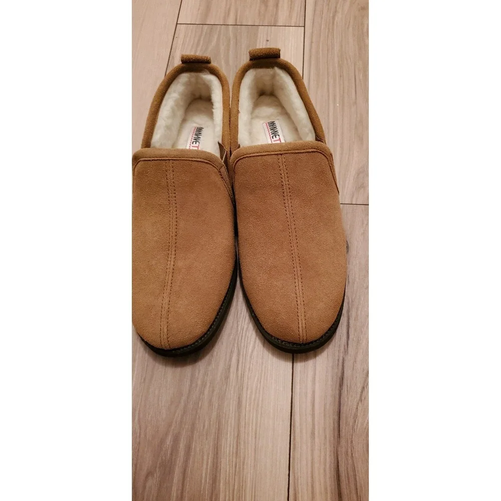 Minnetonka Leather Shoes Buckskin Color Women's Sherling Interior Size 8 - Picture 4 of 5
